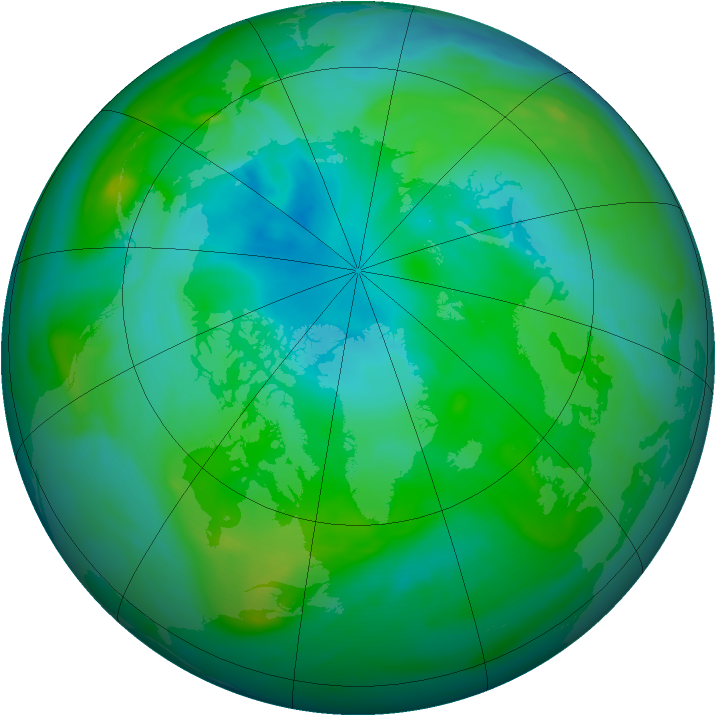 Arctic ozone map for 18 August 2007